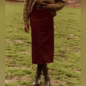 The Great. Column Corduroy Skirt